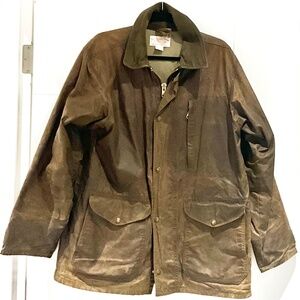 Vintage Filson Tin Cloth Field Jacket in dark tan.  Size L.